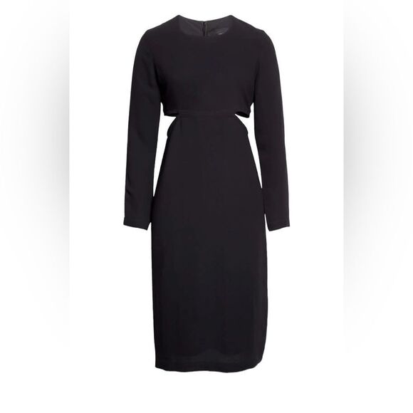 BIRGITTE HERSKIND Ignes Cutout Long Sleeve Sheath Dress In Black - Picture 2 of 11